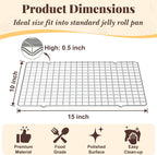 Cooling Racks for Cooking and Baking - 2 PCS 10" x 15" Grid Wire Baking Rack for Oven Cooking, Baking, Grilling, Roasting -Dishwasher Safe Bacon Rack- Fits Jelly Roll Cookie Sheet Pan