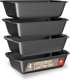 BAKKENMASTER Loaf Pan Set 4-Piece - Deluxe Nonstick Carbon Steel Bakeware for Perfect Bread and Cakes – Dishwasher Safe, Premium Pans for Home Baking