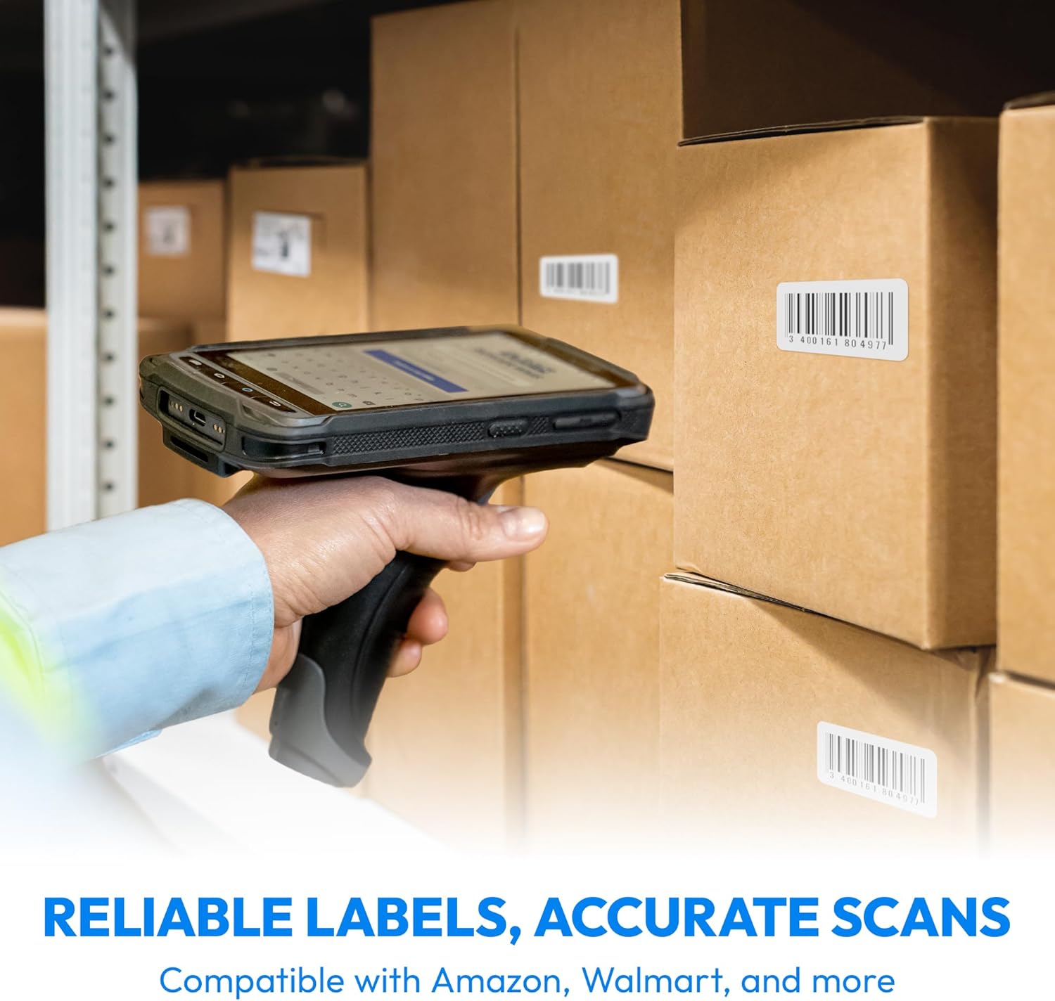 2x1 Direct Thermal Label, Barcode Address Mailing Name Shipping Labels, Perforated Thermal Stickers, Multipurpose, Commercial Grade for Thermal Printer, Strong Adhesive, 1310/Roll, 4 Rolls
