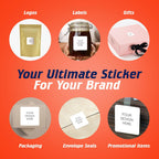 5-1000 Custom Vinyl Stickers - Upload Your own Image, Text, Design, Logo - Personalized Logo Labels for Handmade, Packaging, Bottle, Jars, Candle, Brand Stickers (White, 1.5x1.5 Square)