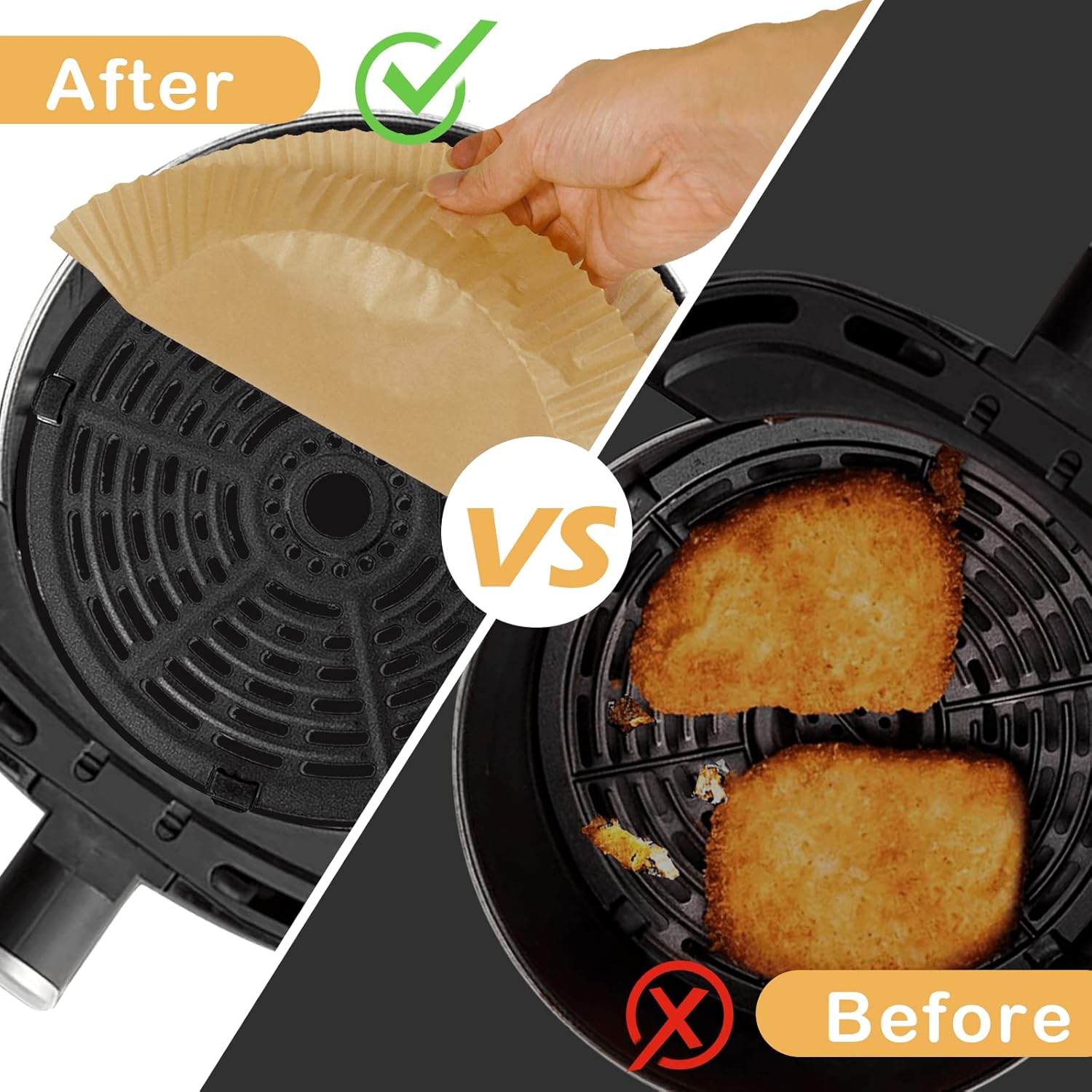 Air Fryer Liners for Ninja Air Fryer, 100 Pcs Disposable Paper Liner