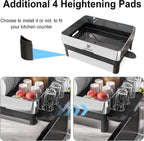 Dish Drying Rack | Stainless Steel Dish Rack for Kitchen Counter, Space Saving | Dish Drainer with Drainage & Utensil Holder | Escurridor de Platos para Fregadero (Black)