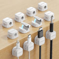 12 Pack Magnetic Cord Holder, Cord Organizer Cable Clip for Desk Management, JOYROOM Smooth Adjustable Cable Clip, Wire Holder Keeper Organizer for Home Office Desk Phone Car Wall Desktop Nightstand