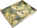 Spsyrine Serving Tray with Handles, Plastic Decorative Tray for Coffee Table, Living Room, Home Decor, Acanthus