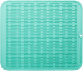 Silicone Dish Drying Mat for Multiple Usage,Easy clean,Eco-friendly,Heat-resistant Silicone Mat for Kitchen Counter or Sink,Refrigerator or Drawer Liner Mint XL 18 inches x 16 inches