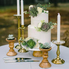 Rinlong Pre-made 3Pcs Faux Succulent Cake Decorating Flowers Cake Toppers Green Cake Decorations Wedding Birthday Baby Shower Spring Cake Decor Topper