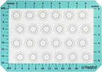 446ºF Heat Resistant Macaron Mat: U-Taste 11.75x8.25in Non Stick Silicone Baking Mat, Reusable Cookies Pastry Sheet Liner with Edge Enhancement & Circle Measurement for Cake Pan (Aqua Sky)
