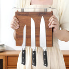 Strong Magnetic Knife Block - Magnetic Knife Holder for Kitchen Organization, Knife Block with Powerful Magnet (Square steel bottom knife block）