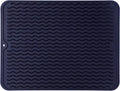 Silicone Dish Drying Mat for Multiple Usage,Easy clean,Eco-friendly,Heat-resistant Silicone Mat for Kitchen Counter or Sink,Refrigerator or drawer liner Navy Blue L 16 inches x 12 inches
