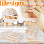 Easter Covered Egg Holder,Deviled Egg Containers with Lid,Stackable Plastic Egg Storage Container for Fridge,Thanksgiving Party,Keep Fresh,Kitchen Supplies(30 Eggs)