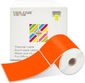 3 X 5 Inch Printable Waterproof Rectangle Color Coding Labels, 300 Per Roll Adhesive Color Coding Stickers for Bar-Codes, Address, Small Business Labeling, Fluorescent Orange