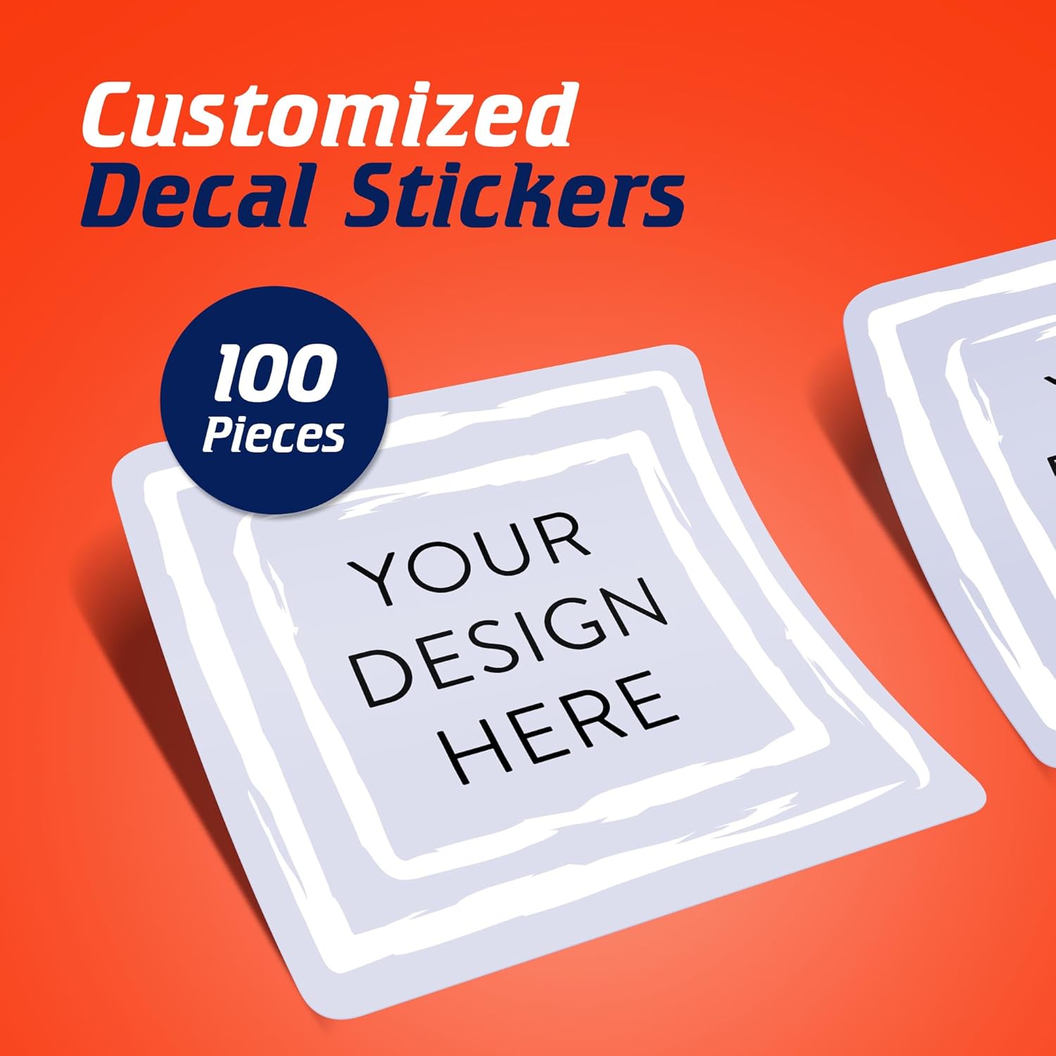 100 Custom Vinyl Stickers - Upload Your own Image, Text, Design, Logo - Personalized Logo Labels for Handmade, Packaging, Bottle, Jars, Candle, Brand Stickers (Lavender Swirls, 1.5x1.5 Square)