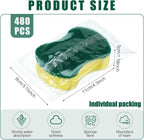 Tanlade 480 Pcs Individually Wrapped Sponges Kitchen Bulk Non Scratch Scouring Sponges for Dishes Household Cleaning Travel Apartments Hotel Car