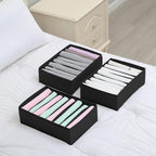 Qozary 4 Pack Drawer Organizers for Clothing, 8 Grids Foldable Closet Organizers and Storage Bins for Bedroom, Dresser Organizer Boxes for Thin T-shirts, Tank Tops