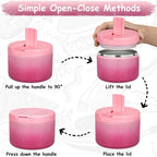 12oz Insulated Vacuum Food Jar with Buckle Lid Wide Mouth Soup Thermo for Hot Food Kids Leakproof Stainless Steel Lunch Container (Gradient Pink, 12OZ)
