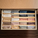 Fabsome Dresser Drawer Organizers 6 Pack, 4.65'' High Adjustable from 17-22‘’ Bamboo Drawer Dividers for Clothing Baby Clothes, Wooden Separators for Dresser Nursery Organization with Soft Foam Ends