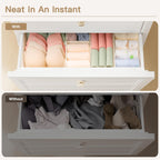 Criusia Drawer Organizer Clothes, 14 Pack Dresser Organizer for Baby Clothes, Underwear, Sock- Foldable Closet Organization and Storage Dividers Bins for Nursery, Bedroom and Dorm (Beige)