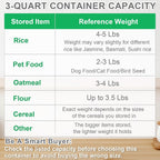TBMax Rice Container Cereal Storage Container 2 Pack 5 Lbs, Kitchen Pantry Dry Food Storage Holder with Easy-Pouring Spout & Handy Cup, Small Pet Dog Cat Food Dispenser for Daily Feeding -Grey