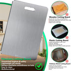 Titanium Cutting Boards for Kitchen [Set of 3], Double Sided Pure Titanium Cutting Board | Easy to Clean | Dishwasher Safe | Food-Grade Raw & Cooked Foods or Outdoor Camping Chopping Board