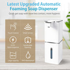 Automatic Foaming Soap Dispenser Touchless 380ml/12.8oz Rechargeable Hand Soap Dispenser Wall Mounted 4 Levels Adjustable Foam Soap Pump for Bathroom Kitchen Dish Soap