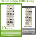 Unjumbly Over the Door Shoe Organizer with 40 Large Breathable Mesh Pockets, Space Saving Shoe Holder, Hanging Shoe Rack for Entryway Bedroom Closet Storage (Beige, 40 Pockets)