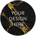 100 Custom Vinyl Stickers - Upload Your own Image, Text, Design, Logo - Personalized Logo Labels for Handmade, Packaging, Bottle, Jars, Candle, Brand Stickers (Black Gold Marble, 1x1)