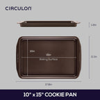 Circulon Nonstick Bakeware, Nonstick Cookie Sheet / Baking Sheet - 10 Inch x 15 Inch, Chocolate Brown