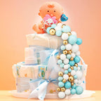 108 Pcs Balls Cake Topper DIY Cupcake Insert Foam Balloons for Cake Baking Wedding Anniversary Birthday Decoration(Blue, White, Gold,Multi Sizes)
