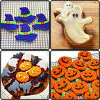 Halloween Cookie Cutters 5pcs, Cat Bat Pumpkin Magic Hat Cookie Cutter Sturdy Easy to Clean & Demold Pancake Dough Molds, Fondant Cutters for Baking Biscuit