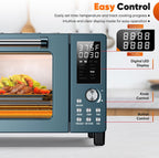 Nuwave Bravo Pro Convection Air Fryer Toaster Oven Combo, 2025 New and Improved, 10-in-1, 50°-450°F Temp Controls, Quick & Even Crisp Technology, 21Qt Capacity, Cozy Blue, PFAS Free