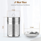 Tea Infusers for Loose Tea (1 Pack), 18/8 Stainless Steel Tea Strainer, Extra Fine Mesh Tea Diffuser for Brewing Tea, Spices & Seasoning