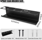 4 Pack Wall-Mounted Spray Bottle Holder, Aerosol Spray Can Holder Storage Rack, Heavy-Duty Paint Bottle Organizer With 20 Holes, Steel Black Spray Rack for Garage, Shop, Home or Tool Trailer