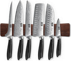 HOSHANHO 7 Pieces Knife Set with Magnetic Knife Holder, Ultra Sharp Powder Steel Kitchen Knives Set, Professional Chef Knife Sets with Ergonomic Pakkawood Handle