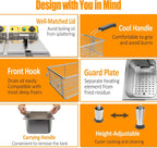 Dual Tank Deep Fryer 20L(21.1Qt) 3500 W Fast Heating, with Basket and Lid, 304SS Electric Large Deep Fryer for Home and Commercial, Countertop Deep Fryers