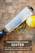 Dalstrong Professional Narrow Grater - Zester - #304 Stainless Steel Blade - G10 Handle Kitchen Shredder - w/Blade Cover - Citrus, Hard Spices, Chocolate, Garlic, Ginger - NSF Certified