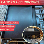 DcYourHome Universal Griddle Insert for Gas Grill/Gas Stove, Nonstick Carbon Steel Flat Top Griddle Plate for Camp Chef, Nexgrill, Kenmore Etc. All Gas Grills, Flat Top for Stove 4 Burner 17" x 13"