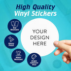 100 Custom Vinyl Stickers - Upload Your own Image, Text, Design, Logo - Personalized Logo Labels for Handmade, Packaging, Bottle, Jars, Candle, Brand Stickers (White, 5x5)