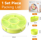 Rotating Serving Tray with Lid, 8-Section Divided Container, Portable Snack Organizer for Fruits, Candy, Nuts, Vegetables, Party Platter