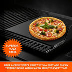 Onlyfire Pizza Steel Baking Stone for Oven BBQ and Grill - 16 x 14 inch Large Non-Stick Pizza Pan with High Performance Conductive Grilling Surface for Pizza Bread