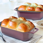 Bread Pan Cast Iron Loaf Pan with Lid Bread Loaf Pan 9x5 Inch Loaf Pan Enameled Cast Iron Sourdough Loaf Pan, Magenta