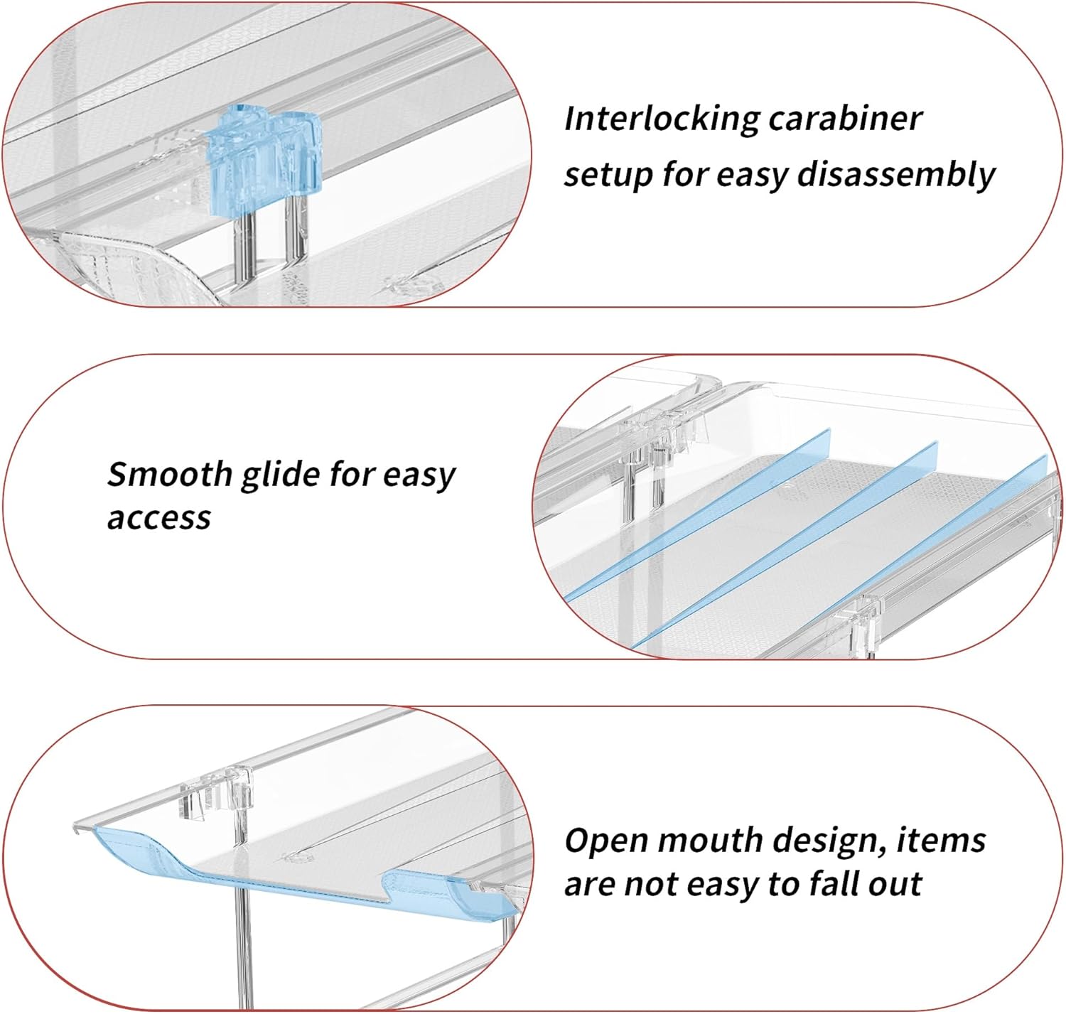 Can Organizer for Pantry, 3 Sets 2Tiers Can Storage Organizer Pantry, Soda Can Organizer for Fridge 24 Cans Rack Automatic Rolling Stackable Canned Food Organizer,Clear