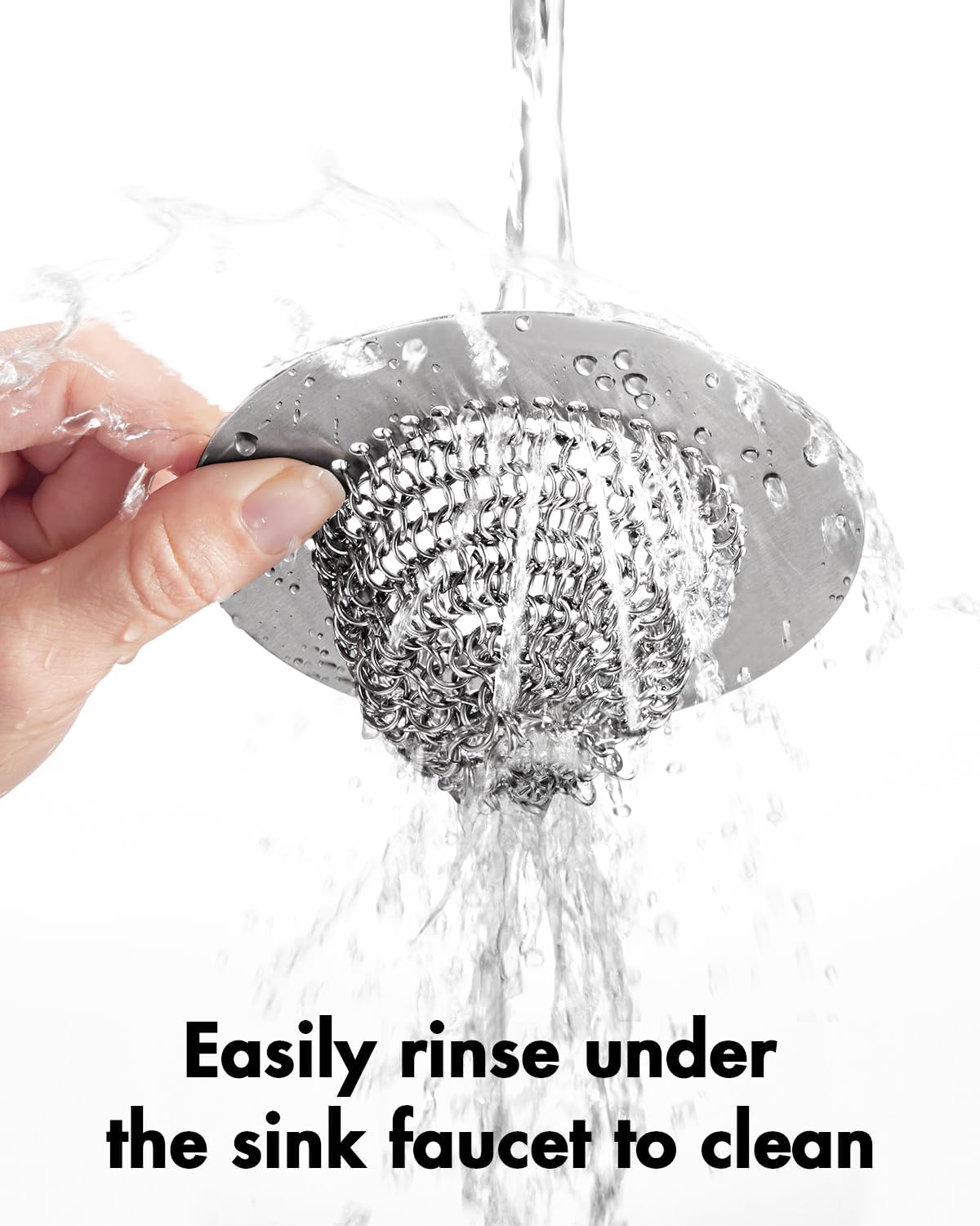 Sink Drain Strainer, Reversible No Clog Mesh Kitchen Sink Drain Strainer, 304 Stainless Steel & Rust-Proof/Masterfully Handcrafted, Easy Clean, Dishwasher Safe, Fits Standard Sink Drain