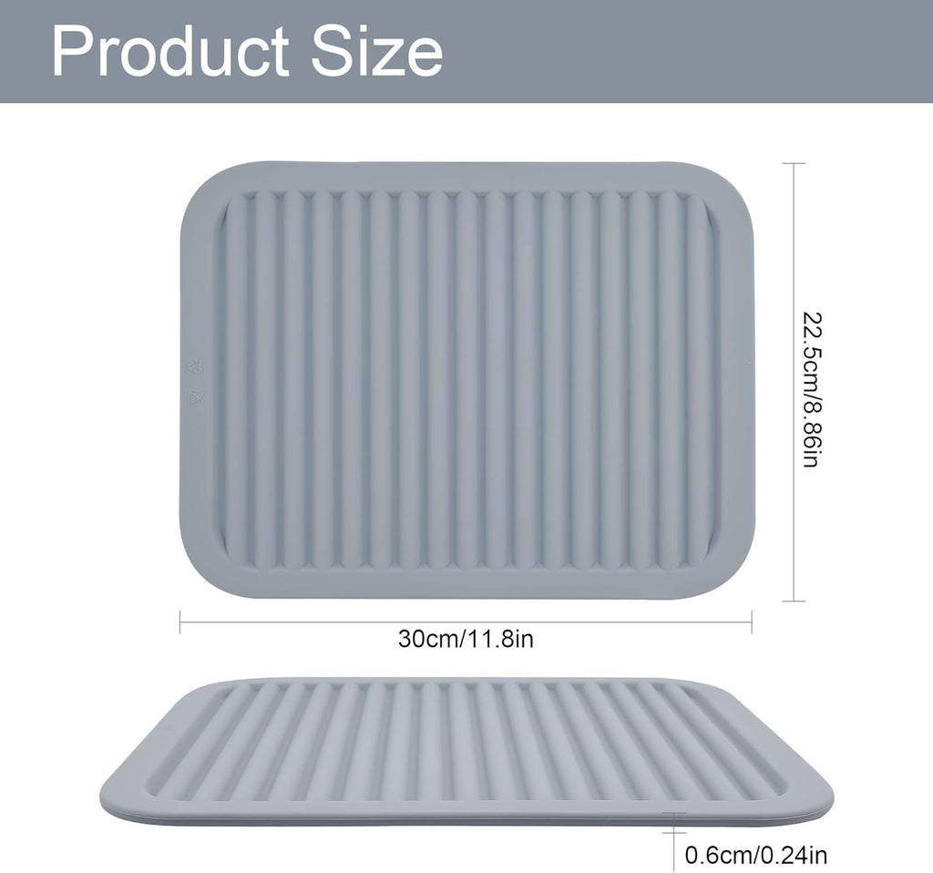 Silicone Trivet Mat-Trivets for Hot Pots&Pans-Hot Pads for Kitchen-Versatile Trivets for Hot Dishes-Heat Resistant Mats for Counter&Table, Silicone Pot Holders Drying Mat (9x12) Pack 2 Black