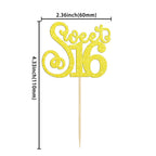 Gyufise 24 Pack 16th Birthday Cupcake Toppers Glitter Sixteen Happy Sweet 16 Cupcake Picks Cheers to 16 Years Old Cupcake Decorations for 16th Birthday Anniversary Party Supplies Multi Gold