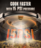 Pressure Cooker 6.3QT, [Save 70% Cooking Time] Stainless Steel Pressure Canner with Triple-Layer Steel Body [One Hand Operation] Rotating Lock/Unlocking Lid System Steam Rack Included Olla De Presion