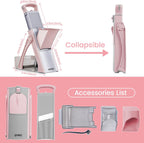 Upgrade Safe Mandoline Slicer for Kitchen, Chopper Vegetable Cutter, Potato Slicer Thickness Adjuster, French Fry Cutter, Veggie Dicer Faster Kitchen Mandolin for Meal Prep (Pink)