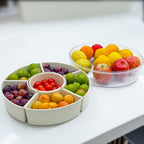 Divided Serving Tray with Lid and Handle Snack Box for Fridge Snackle Box Container Snack Spinner for Adults Serving Platter Fruit Tray