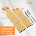 BAMEOS 4" High Bamboo Drawer Dividers - Adjustable Small Drawer Organizer - Kitchen, Dresser, Bathroom, Bedroom & Office - 4-pack