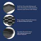 Oster Teston 5 Piece Carbon Steel Baking Pans Bakeware Set w/Premium PFA Free Nonstick - Matte Black