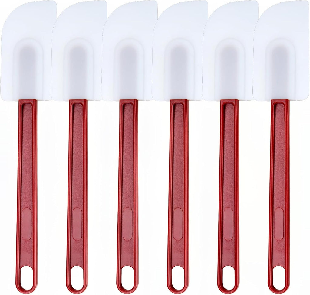 6 Pcs Commerical Silicone Spatula Set, 9.5-Inch Jam Scrapers High Heat Resistant, Commercial Grade, Nonstick & BPA-Free